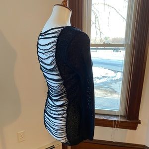 Arden B black open back fitted sweater medium